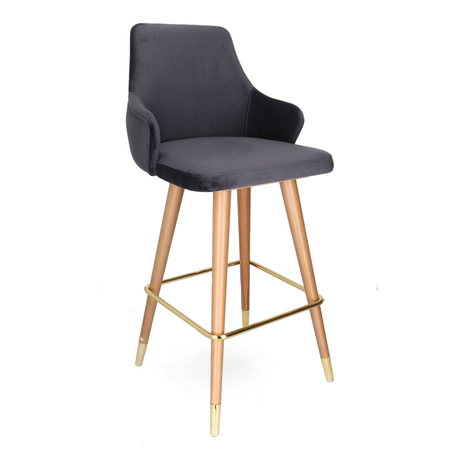SN DALIA Grey elegant Upholstered indoor bar stool